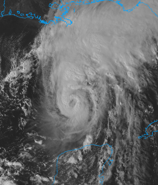 LaStateClimate's tweet photo. Isaias now has estimated max sustained winds of 100 mph and a central pressure of 975 mb.  Intensity at landfall is questionable as the system is encountering extremely warm waters AND shear.  However that plays out, Isaias will still be a dangerous storm when it makes landfall. https://t.co/W9ZvZ3z9Jn