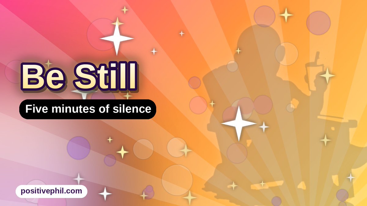 PositivPhil's tweet photo. Five minutes of silence. No phone, no noise. Try it once and notice what happens. #Peace #Mindset https://t.co/qN3cQkBuqa https://t.co/xBRK9ZWh3k