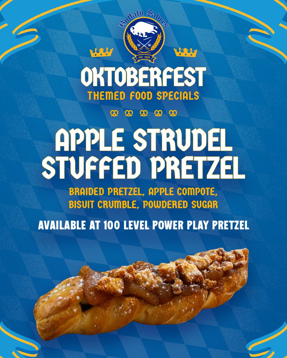 KeyBankCtr's tweet photo. Prost!

Get all the Oktoberfest eats at the Sabres game tonight! 😋 https://t.co/R083Xw91FX