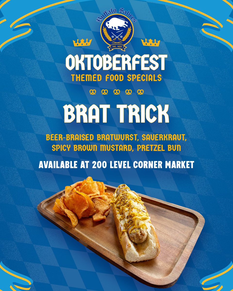 KeyBankCtr's tweet photo. Prost!

Get all the Oktoberfest eats at the Sabres game tonight! 😋 https://t.co/R083Xw91FX