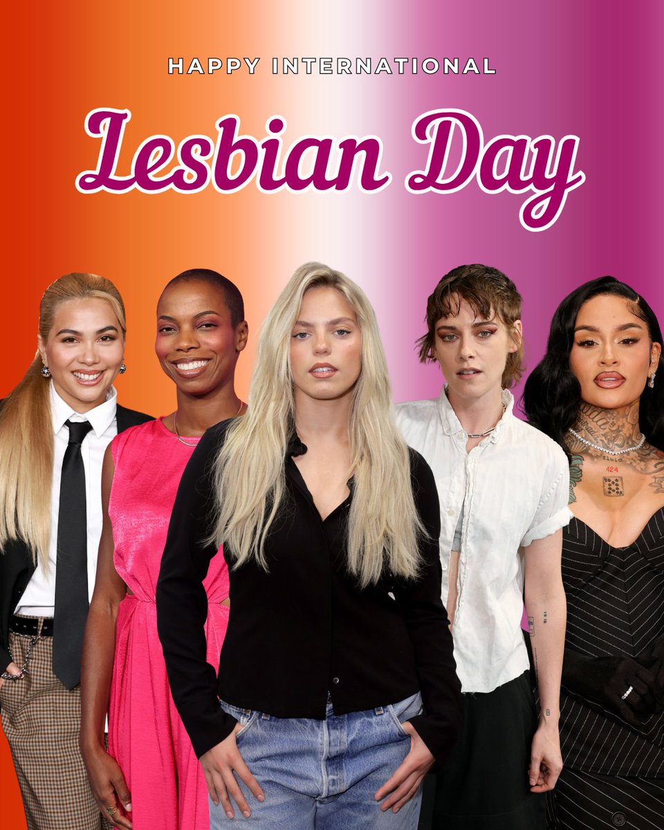 Pride's tweet photo. To all the lesbians reading this: Today is International Lesbian Day, and we’re sending you a whole lot of love. 🧡🤍🩷 Your stories deserve to be told, your love deserves to be celebrated, and you deserve to feel seen. ⁠
⁠
📸: Getty https://t.co/1E4uGIEBQr