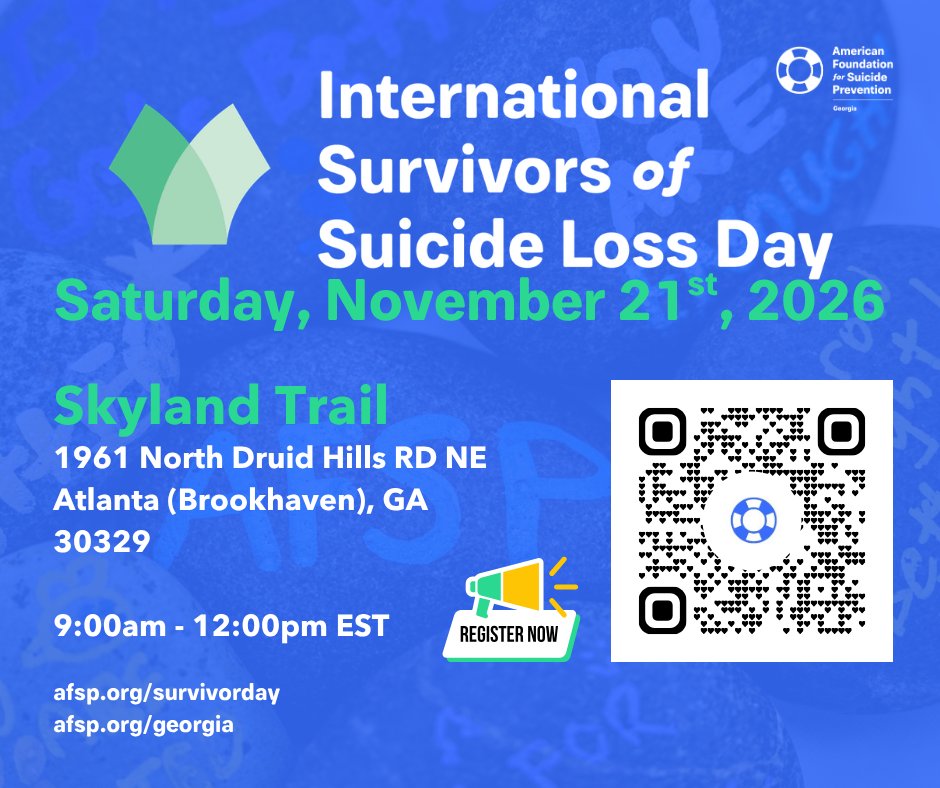AFSP_GA's tweet photo. You are welcome here. 💙 Join AFSP Georgia for International Survivors of Suicide Loss Day—a time for remembrance, connection &amp; hope.

🕯️ Virtual: 11/18, 6–7:30 PM: https://t.co/uBYkmvs3kj
🕯️ In-person: 11/21, 9 AM–12 PM: https://t.co/jrvMZliDso https://t.co/J8WLqMV5fG