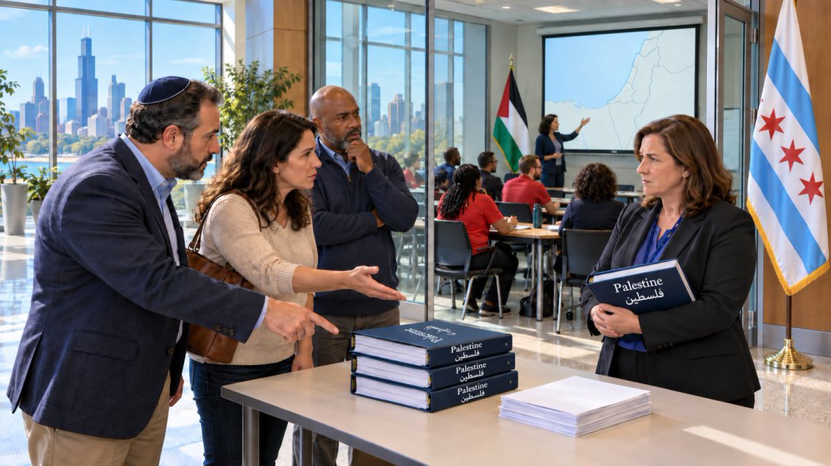 MarionZMurphy1's tweet photo. IN PLAIN SIGHT ARTICLE !

Chicago teachers can reportedly earn credit and extra pay for a Palestine workshop. Who vetted its lessons before the course received that approval?  How does this “professional” workshop help them teach their subject matters.
https://t.co/C5cO0XBN8g https://t.co/lGfWH8oxQa