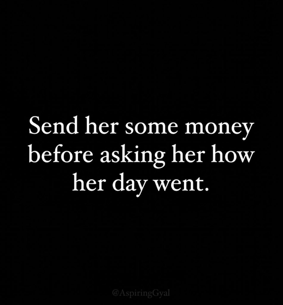 AspiringGyal's tweet photo. Send the money first. Then we can talk about the day. 💅💸 https://t.co/nFpbE7N45M