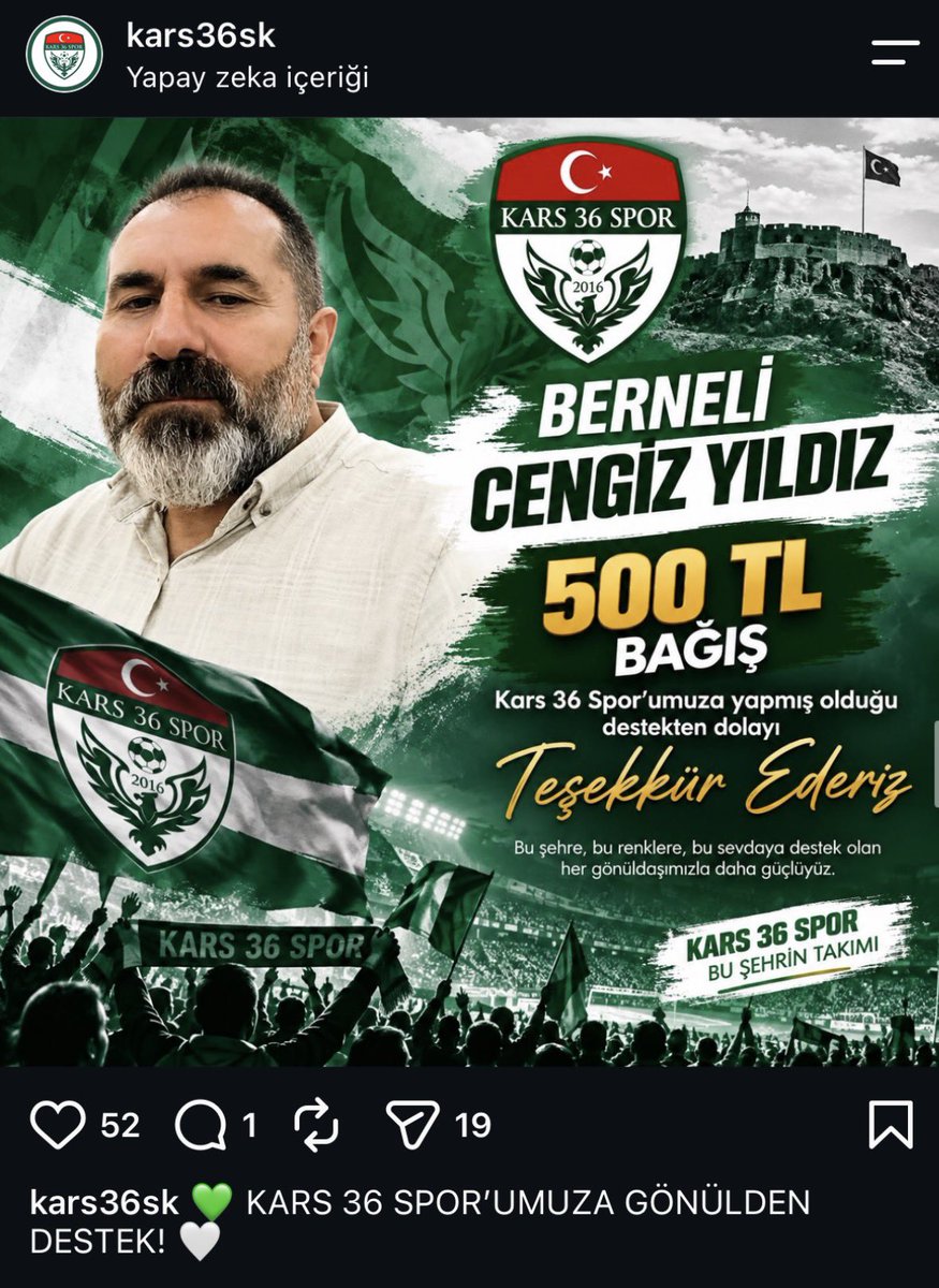 metiniverson's tweet photo. karsspor her bağışı paylaşıyor diye adam 500 tl sıkmış amk https://t.co/VX7R7lS6LW