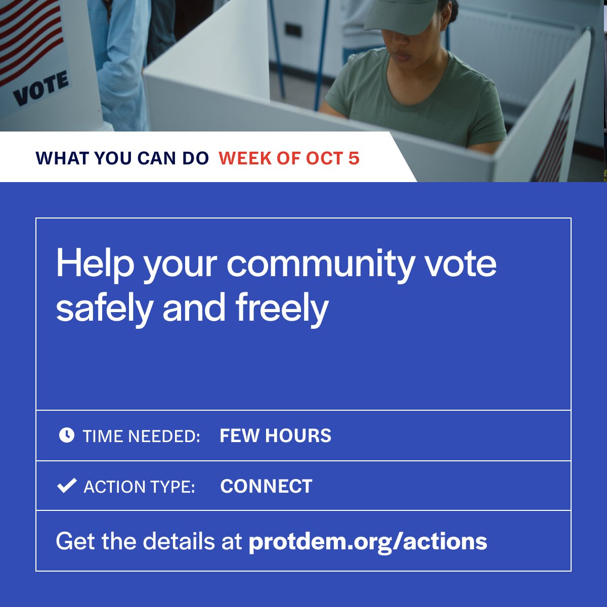 protctdemocracy's tweet photo. ACTION: We’re 4 weeks until Election Day, now is the time to prepare yourself and your community to vote.

Learn how to help your community vote safely and freely through our free guide developed in partnership with Over Zero. 🔗 https://t.co/qXhxdopetJ https://t.co/ncvnk0A3j1