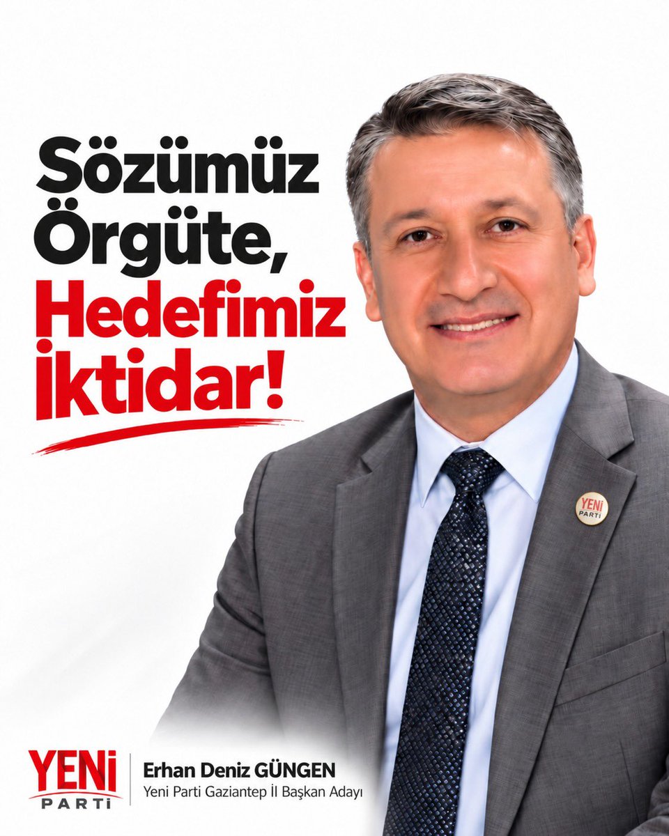 Erhan_Gungen's tweet photo. SÖZÜMÜZ ÖRGÜTE, HEDEFİMİZ İKTİDAR!

Gaziantep’te partimizin kuruluşundan bugüne kadar aynı inanç, aynı kararlılık ve aynı mücadele ruhuyla yol yürüdük.

Bu yolculukta en büyük gücümüz, her koşulda emeğini ortaya koyan, inancından ve mücadelesinden vazgeçmeyen kıymetli örgütümüz oldu.

Bizler, kişilerin değil örgütün iradesinin esas alındığı; ortak aklın, liyakatin, dayanışmanın ve demokratik katılımın hâkim olduğu bir yönetim anlayışına inanıyoruz.

Hedefimiz, bugüne kadar hep birlikte verdiğimiz emeği daha güçlü bir örgütlenmeyle geleceğe taşımak, Gaziantep’te partimizi iktidar yolculuğuna hazırlamaktır.

Çünkü biliyoruz ki güçlü bir örgüt, güçlü bir geleceğin teminatıdır.

İlk günkü heyecanımızla, örgütümüzden aldığımız güçle, omuz omuza mücadele etmeye devam edeceğiz.

Birlikte kurduk, birlikte büyüttük, birlikte başaracağız!

Erhan Deniz GÜNGEN
Yeni Parti Gaziantep İl Başkan Adayı