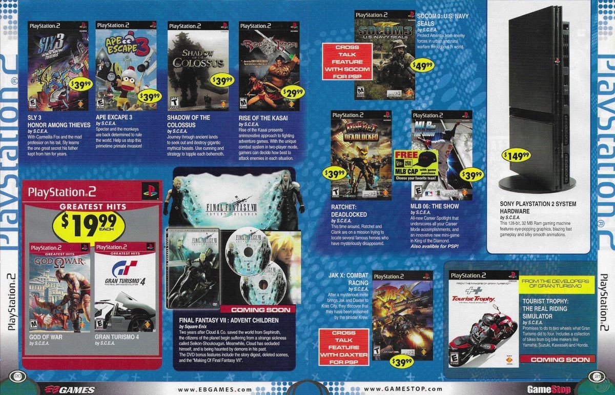 NostalgiaFolder's tweet photo. EB Games/GameStop ads from 2006 https://t.co/YY8KI96yUO