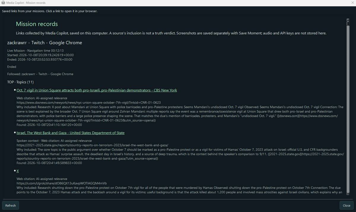 MediaCopilotSI's tweet photo. @Asmongold Mission Log from last test. Links with descriptions. https://t.co/oHj0ZDQTYl