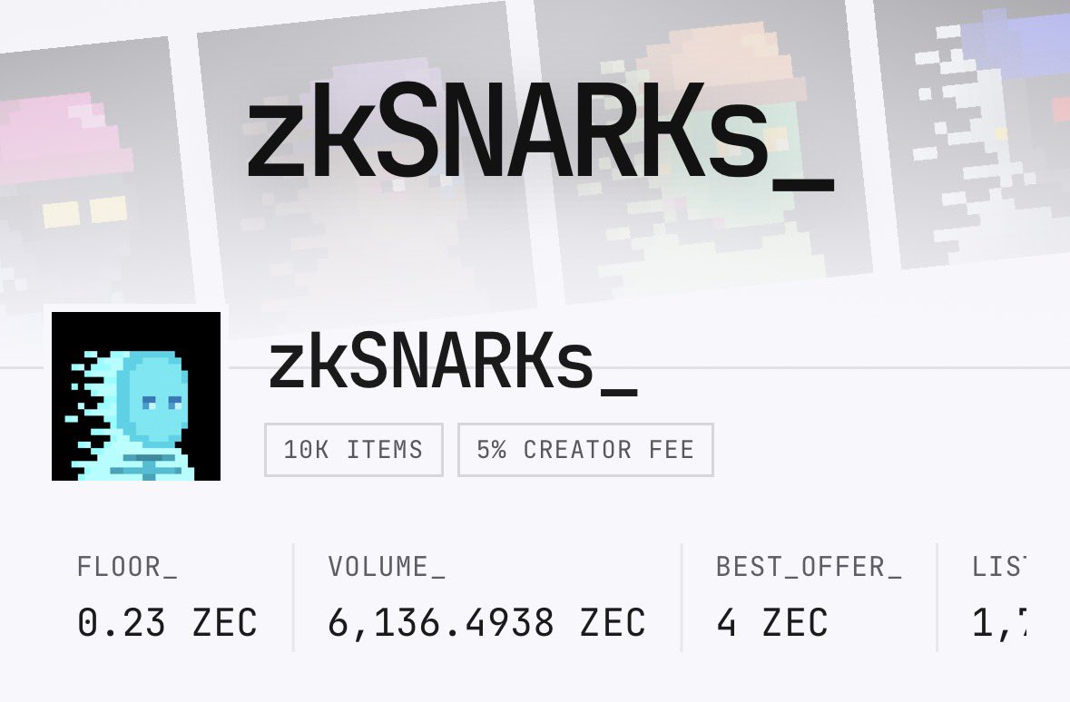 Puddles42069's tweet photo. i know people that bought this for 1.5 ZEC and then doubled down and bought 3-5 at 2 ZEC 

rough https://t.co/bLoaXFDGtF