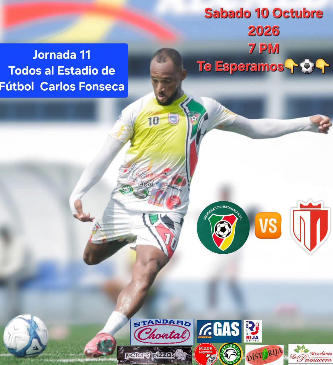 RJugada's tweet photo. ⚽️⚽️⚽️⚽️"La JugadaTV"⚽️⚽️⚽️⚽️
Matagalpa Nicaragua
Liga Primera 

TODOS AL ESTADIO DE FÚTBOL CARLOS FONSECA AMADOR👇⚽️👇⚽️👇⚽️👇⚽️

Sábado 10 Octubre 2026
7 PM
Indigenas Flecheros MT FC 🆚️ Real Estelí FC

⚽️⚽️⚽️⚽️"La JugadaTV"⚽️⚽️⚽️⚽️ https://t.co/KC8mNGxWnl
