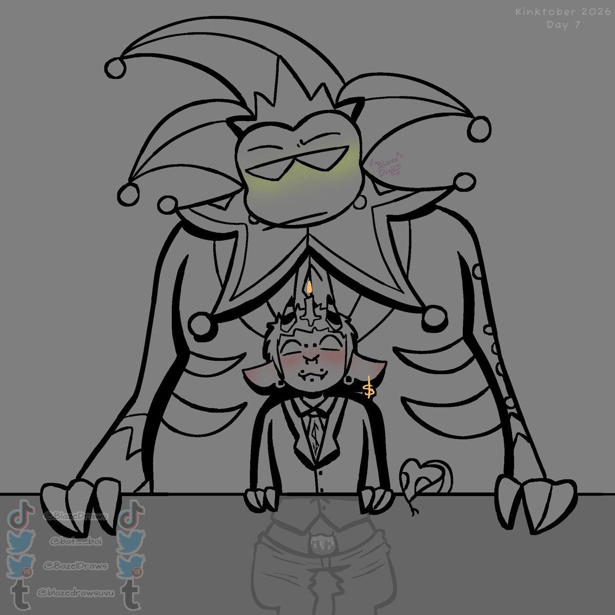 BazelDraws's tweet photo. #Kinktober day 7

Set during Mastermind!!

#mammon #HelluvaBoss‌Mammon https://t.co/VlSiEP4mBw