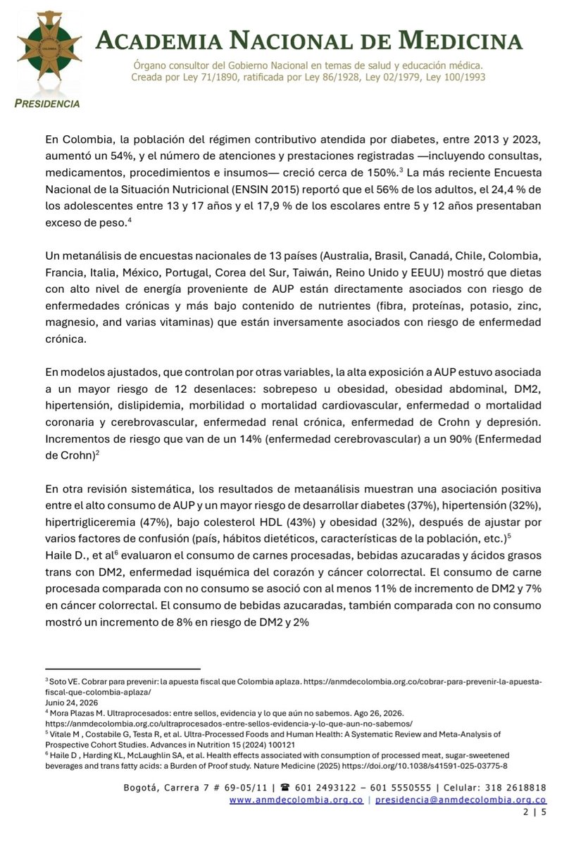 RonnySuarez_'s tweet photo. Atención

Comunicado de la Academia Nacional de Medicina (@ANM_Colombia) en el que no solo respalda los impuestos saludables sino que manifiesta su preocupación por los proyectos de ley que buscan tumbarlos. Estos son sus argumentos y evidencia de respaldo 👇🏼 https://t.co/9Gn6edxSGv