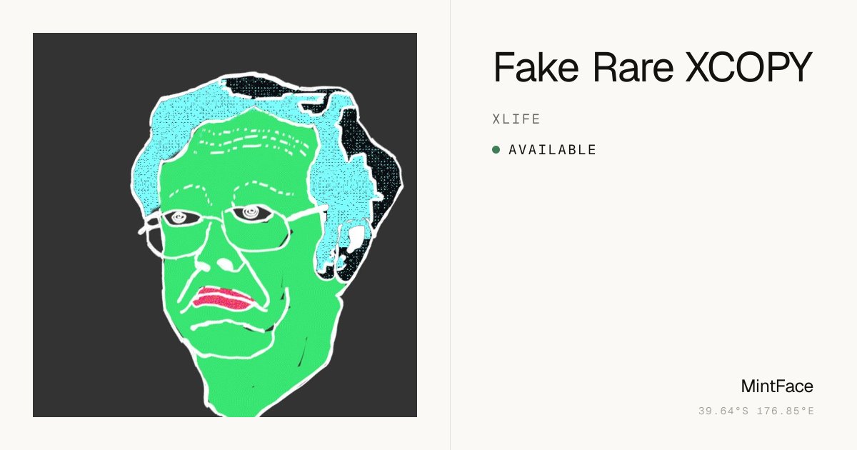 mintfacestudio's tweet photo. COLLECTED · XLIFE · FAKE RARE XCOPY · 0.0024 ETH · 0XCLIK.ETH

https://t.co/qurB62ycwb https://t.co/dZvpJlotCm