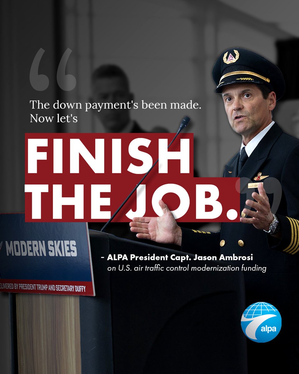 ALPAPilots's tweet photo. Congress made a down payment on ATC modernization, but there's far more to do. Pilots are flying 21st-century planes through a 20th-century system. Pass the Modern Skies Act and finish the job. https://t.co/nbcIglhjVl https://t.co/RPIv33DL8J