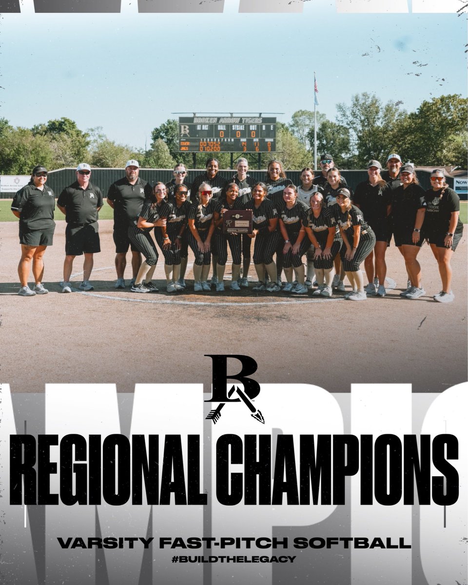 batigersports's tweet photo. REGIONAL CHAMPS‼️🥎

The Lady Tigers defeat Westmoore 14-3 to advance to the State Tournament next week! Games will be held at Firelake Ball Park in Shawnee from Wednesday-Friday. 

#BuildTheLegacy x #goBA🐅 https://t.co/QzkUPYiFAq