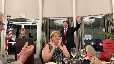AGToddRokita's tweet photo. It was a great evening at the Warrick County Lincoln Day Dinner, made even better by Cori Meunier receiving the Legacy of Lincoln Award — a well-deserved recognition of her dedication and service to the community.

Thank you to April Edwards and Tom Fite for organizing the event and inviting me to speak.

It’s always a privilege to share the critical work my team and I are doing for Hoosiers, and to spend time with patriots who care deeply about our state and the positive direction we’re going.