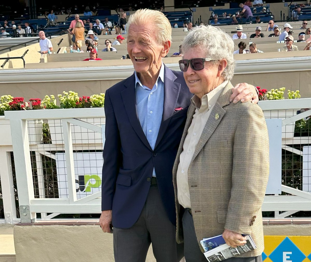 JayHovdey's tweet photo. Don Pierce with Del Mar chief Joe Harper on a day dedicated to DP during the summer of '24 ... https://t.co/rAVrHZoshW
