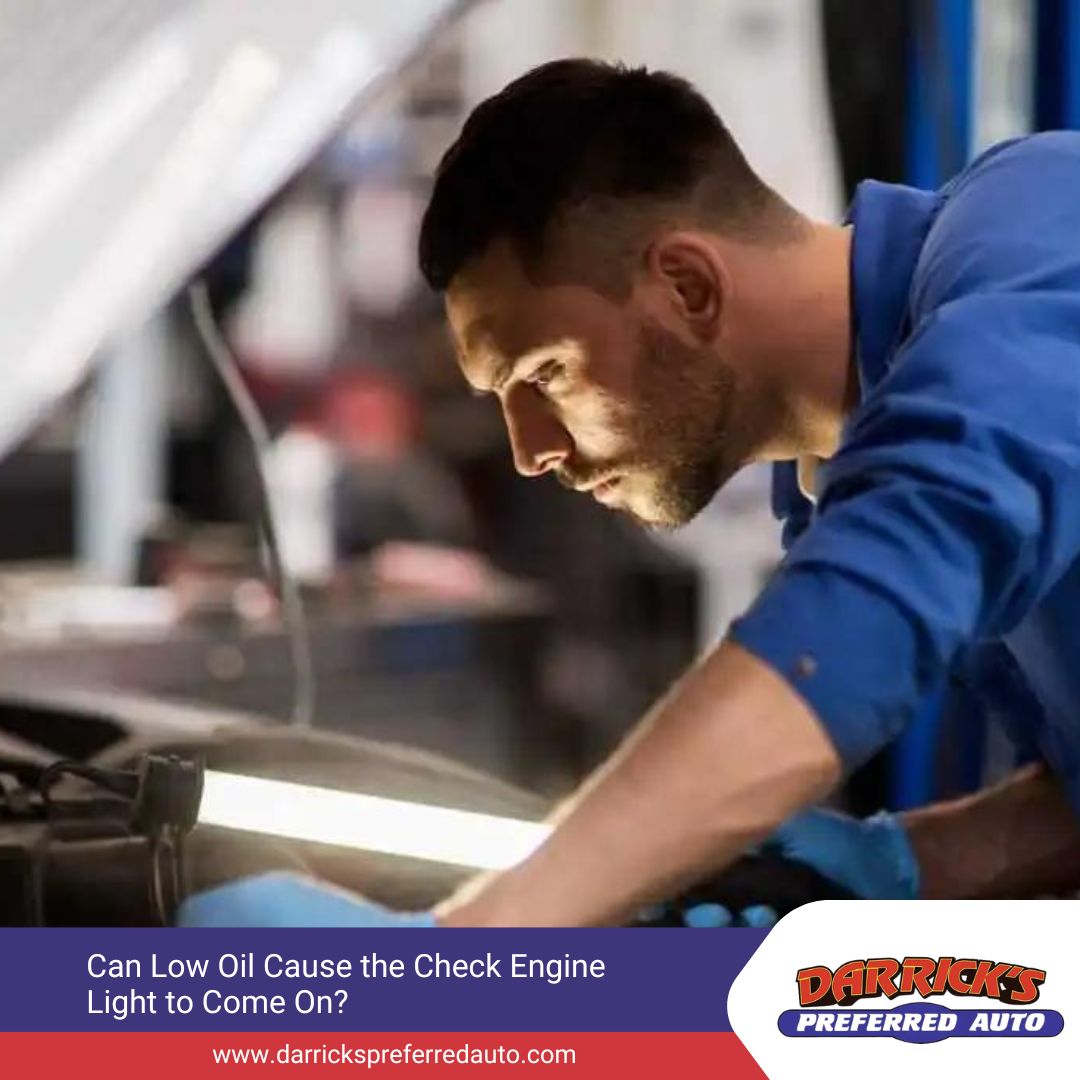 DarricksMN's tweet photo. Learn how low oil levels can indirectly trigger the light and what to do about it. Read our latest blog for tips on preventing oil issues. #DarricksPreferredAuto #AutoTips #BloomingPrairie https://t.co/3eBKTgwUyW https://t.co/Ru81D0sXY7
