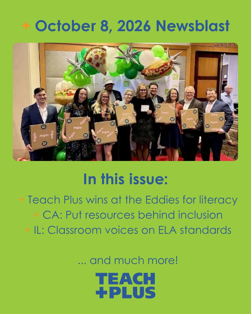 teachplus's tweet photo. In this week's Newsblast: Celebrating Teach Plus's two Eddie Awards, the annual awards from the Policy Innovators in Education (PIE) Network. Both awards recognize Teach Plus’s literacy work.

Read more here: https://t.co/j77DN10oAu https://t.co/FZuHKyodB1