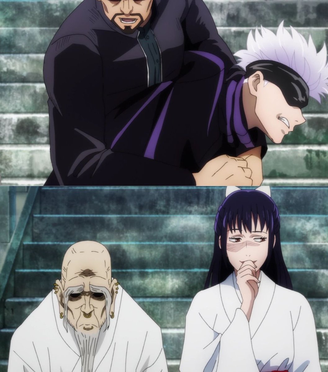 thejoshuallenqb's tweet photo. still something so sweet about gojo willingly letting yaga "scold" him like before by keeping  his infinity off. utahime giggling. i miss it your honor 😭 https://t.co/4bTTGT4WMR