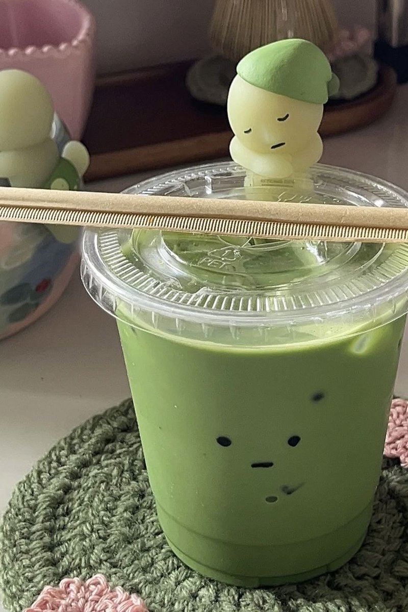 norisushee's tweet photo. taking the day off cause my neck hurts so bad... it's a matcha kind of day https://t.co/jJ62sWeyUI