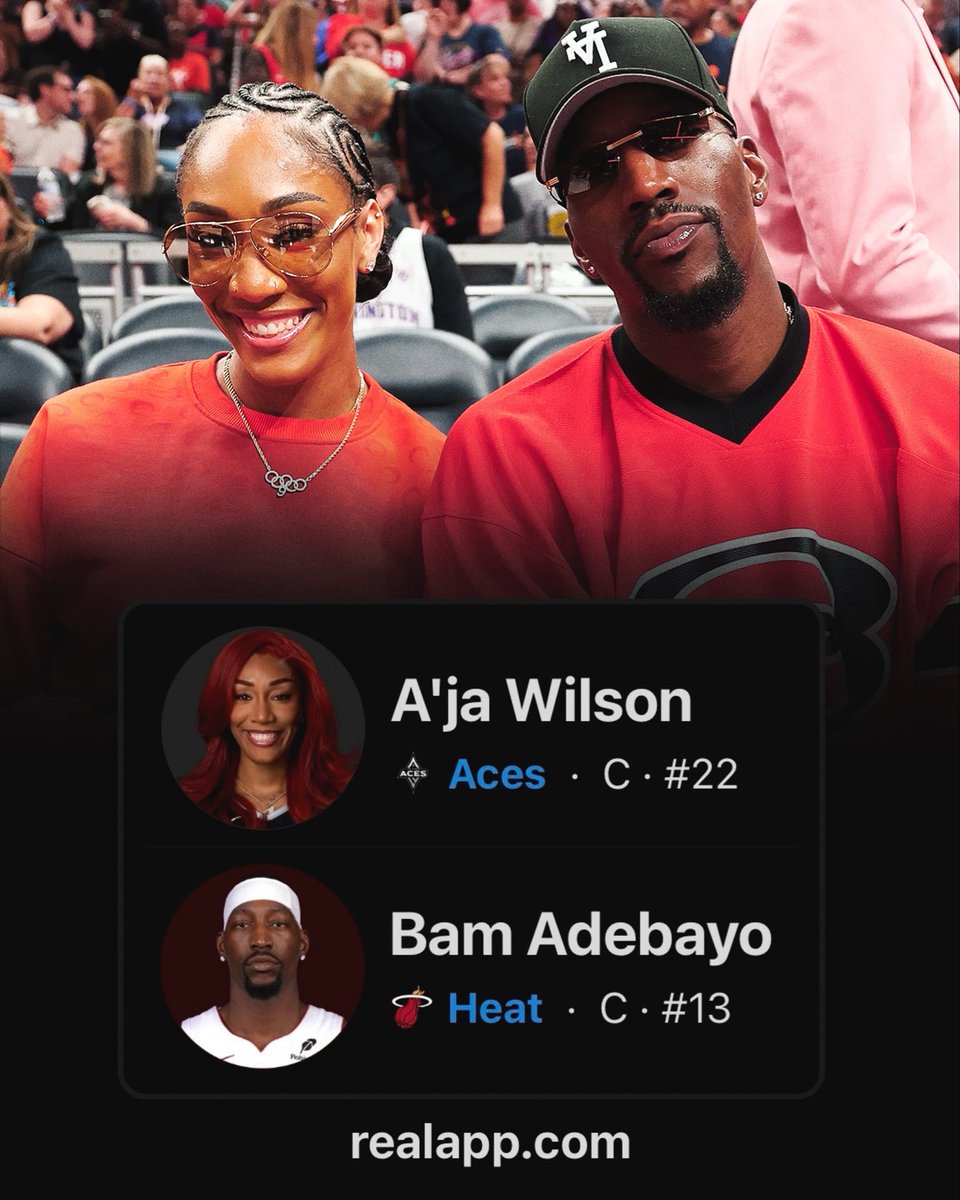 realapp's tweet photo. A'ja Wilson &amp; Bam Adebayo have combined for 5 MVP awards in their careers 🤯 https://t.co/o1PpdFJOdD