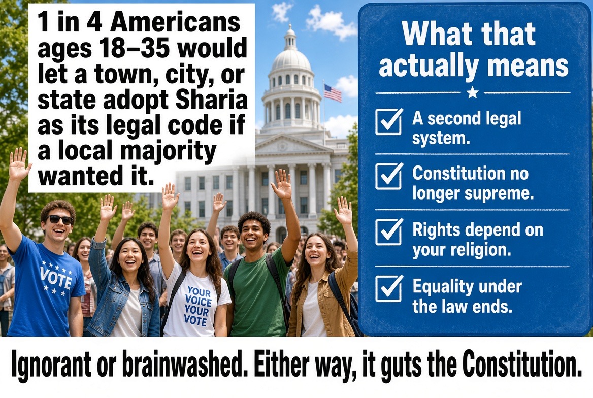 PeriklesGREAT's tweet photo. Our young people need to be EDUCATED about the dangers of SHARIA LAW! 

Do you agree?

a. Hell Yes
b. No 

And we haven't even discussed what Sharia Law advocates: Slavery, Forcible conversion of all people to ISLAM, death or abuse for non-Muslims, pedophilia, woman as property.. https://t.co/4rOVM1NMQe