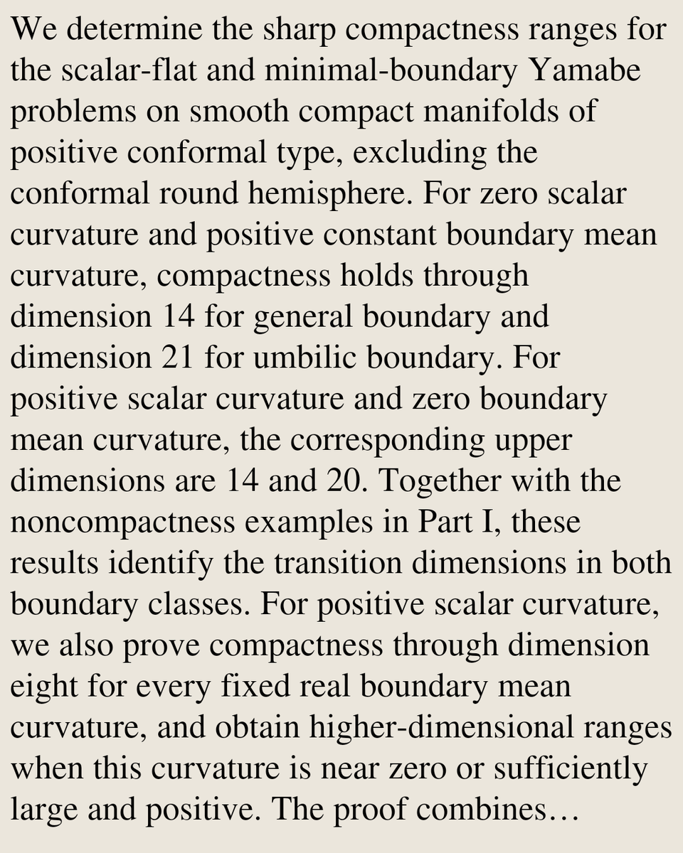 GeometryPapers's tweet photo. On Critical Dimensions for Compactness in the Boundary Yamabe Problem, II

Liuwei Gong, Seunghyeok Kim, Monica Musso, Juncheng Wei
https://t.co/0Hl3AloDZw [𝚖𝚊𝚝𝚑.𝙳𝙶 𝚖𝚊𝚝𝚑.𝙰𝙿] https://t.co/hYH0qFWJCB