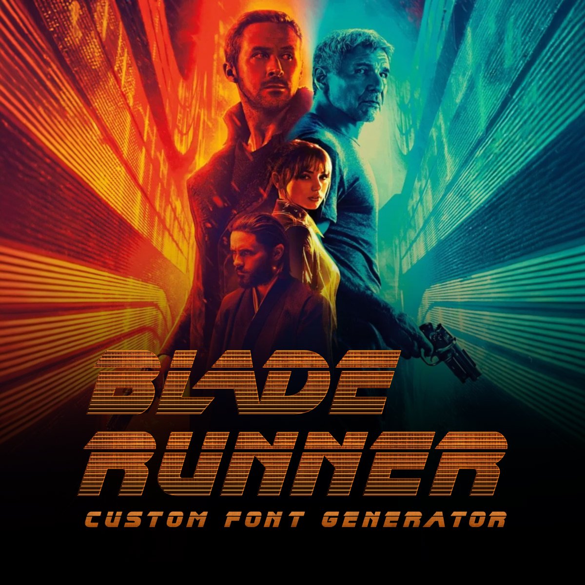 HelloPixelframe's tweet photo. A classic movie logo and its modern iteration comes to life with the Blade Runner Font &amp; Logo Generator! Select from multiple style options based on the subtle variations of the Blade Runner logo through the years. https://t.co/BDwg5vPpNA https://t.co/9lTSVmTzly