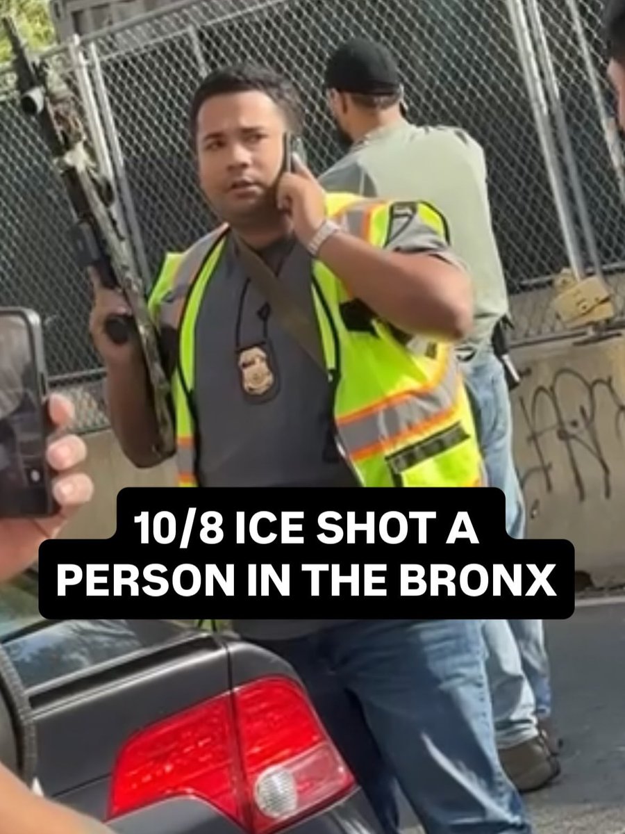 Uptowncollectiv's tweet photo. Repost @ImmigCoalition

🚨10/8 4:44pm ICE SHOT SOMEONE IN THE BRONX!!

225th Street and Marble Hill. 
NYPD is at the scene along with many  feds.  Confirmed ICE agent in ERO vest on scene. Multiple masked agents arriving at scene.

Not in our city!! 
ALL OUT TO THE BRONX!! https://t.co/L6qBE7Qi5E