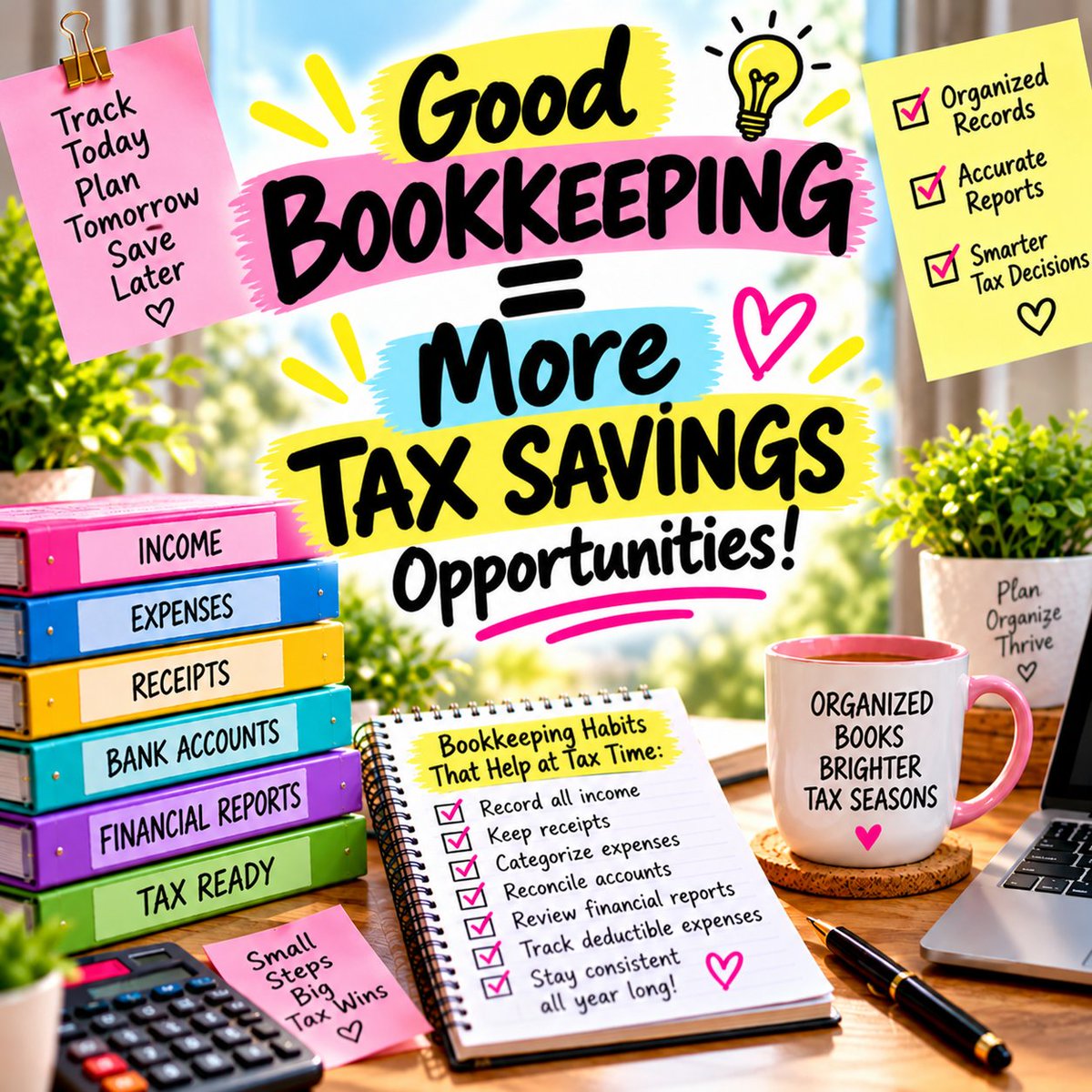 shillingbooks's tweet photo. Good Bookkeeping = More Tax Savings Opportunities!

#Bookkeeping #TaxPlanning #OrganizedBooks #TaxPreparation https://t.co/tlCpzAw5HI