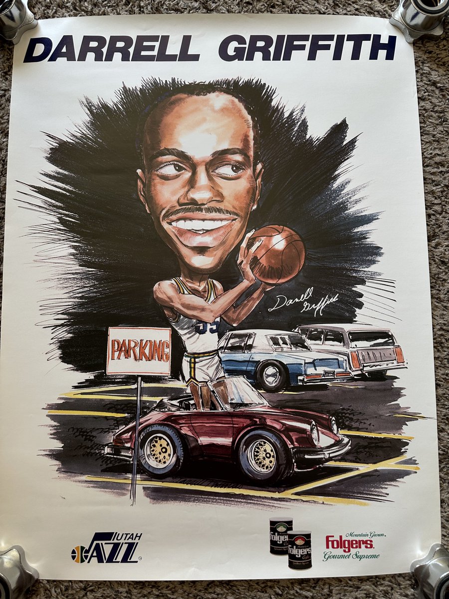 utahjazzhistory's tweet photo. A guy was selling vintage Jazz posters so we had to check it out. We ended up buying 30 😅 

Which one(s) should we hang up? https://t.co/Tek3jjXXRZ