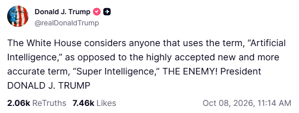 dmus31's tweet photo. @NancyMace It's not AI anymore Nancy, the correct term is Super Intelligence (SI).  Are you "THE ENEMY"? https://t.co/0mAQXlhuew