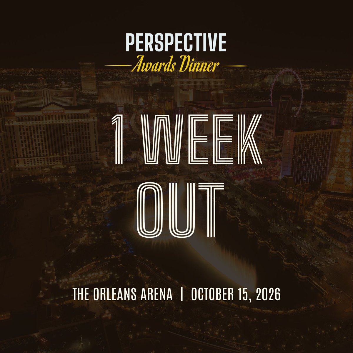 thelvrep's tweet photo. ⏰ ONE 1 TO GO! Join S. NV’s business and community leaders for the inaugural PERSPECTIVE Awards Dinner on Oct. 15 at Orleans Arena. Hear from keynote speaker Jeremy Aguero of @AppliedAnalysis, and celebrate the people shaping our region’s future. 🎟️ https://t.co/I9gbX8mR0l https://t.co/b0yMt1aMFM