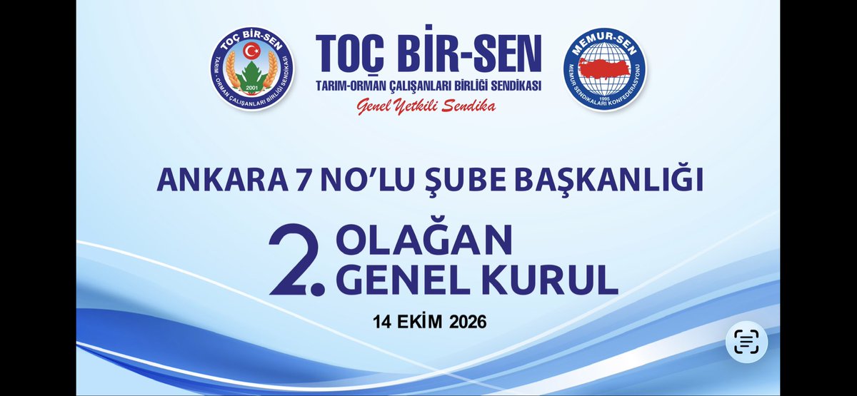 TocAnkara7's tweet photo. Birlik ve beraberliğimizi katılımlarınızla taçlandıracağımız TOÇ BİR-SEN Ankara  7 No’lu Şube Başkanlığımızın
2. Olağan Genel Kurulu’na teşriflerinizi bekler saygılar sunarız.

Yönetim Kurulu Adına
Kadir SORGUN
Şube Başkanı https://t.co/7LperVMDzP
