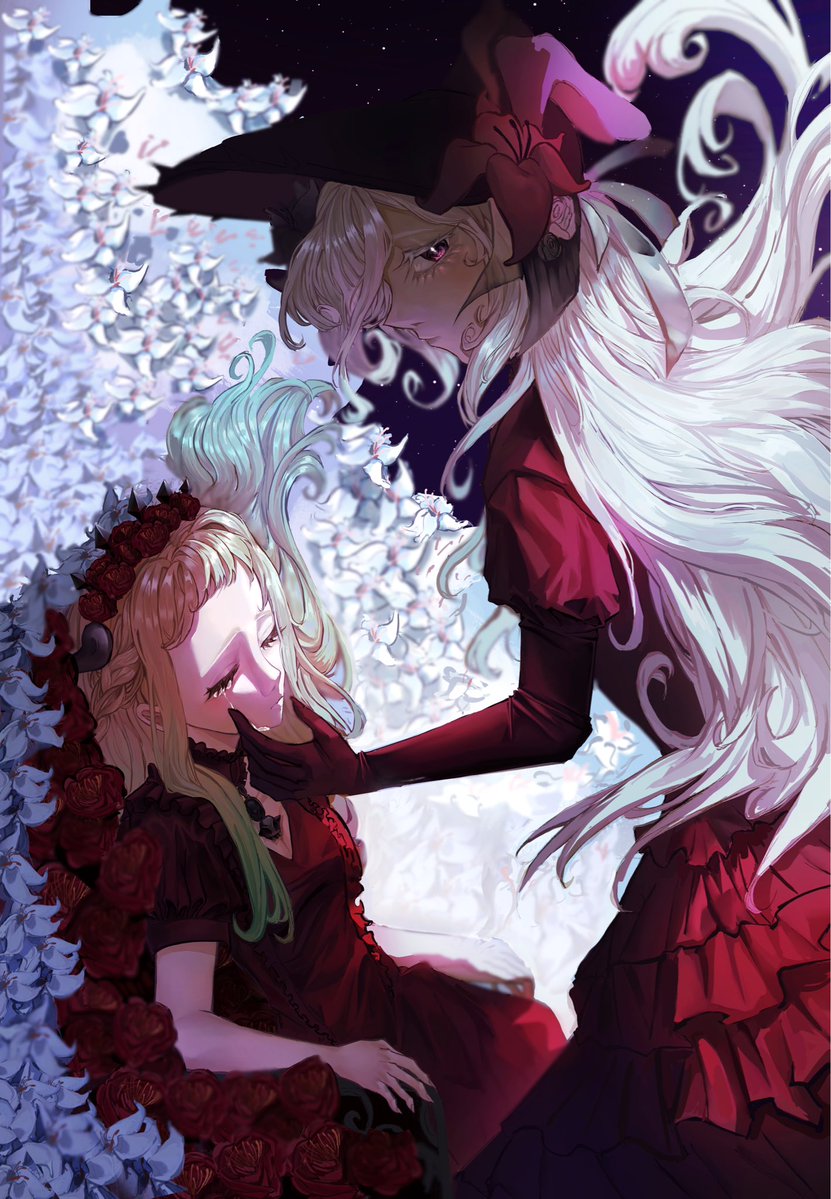 emikoreee's tweet photo. 🥀🪦⚜️
I drew white lily cookie and nene Yashiro together to give me lots of motivation since they are my favorite characters 
#crk #tbhk #art https://t.co/rqZ98SLdMJ