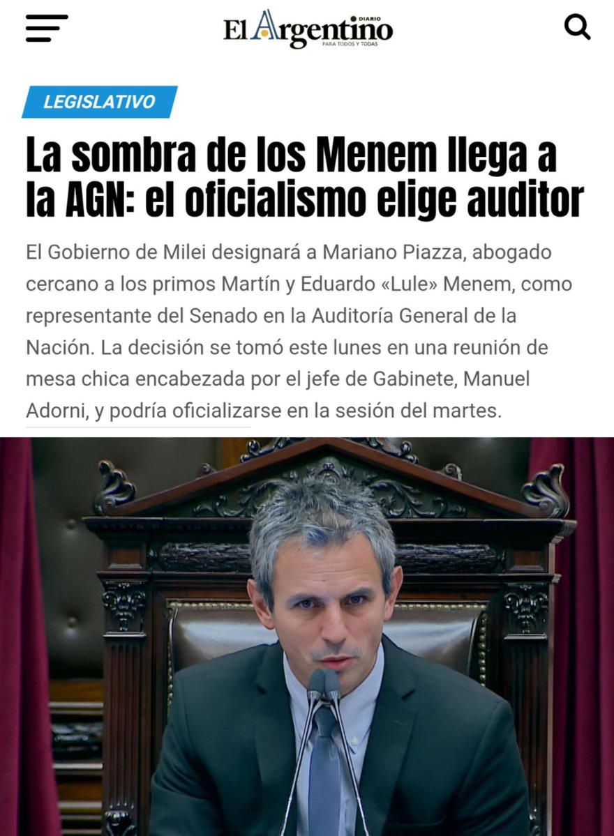 ArrepentidosLLA's tweet photo. La auditoría de la AGN que confirma que Santiago Bausilli y Toto Caputo desaparecieron 1.000 MILLONES de dólares en oro fue firmada por Mariana Piazza.
Es la auditora cercana a Menem designada por el propio gobierno. Hasta las pelotas Bausilli https://t.co/TVHACDsswM