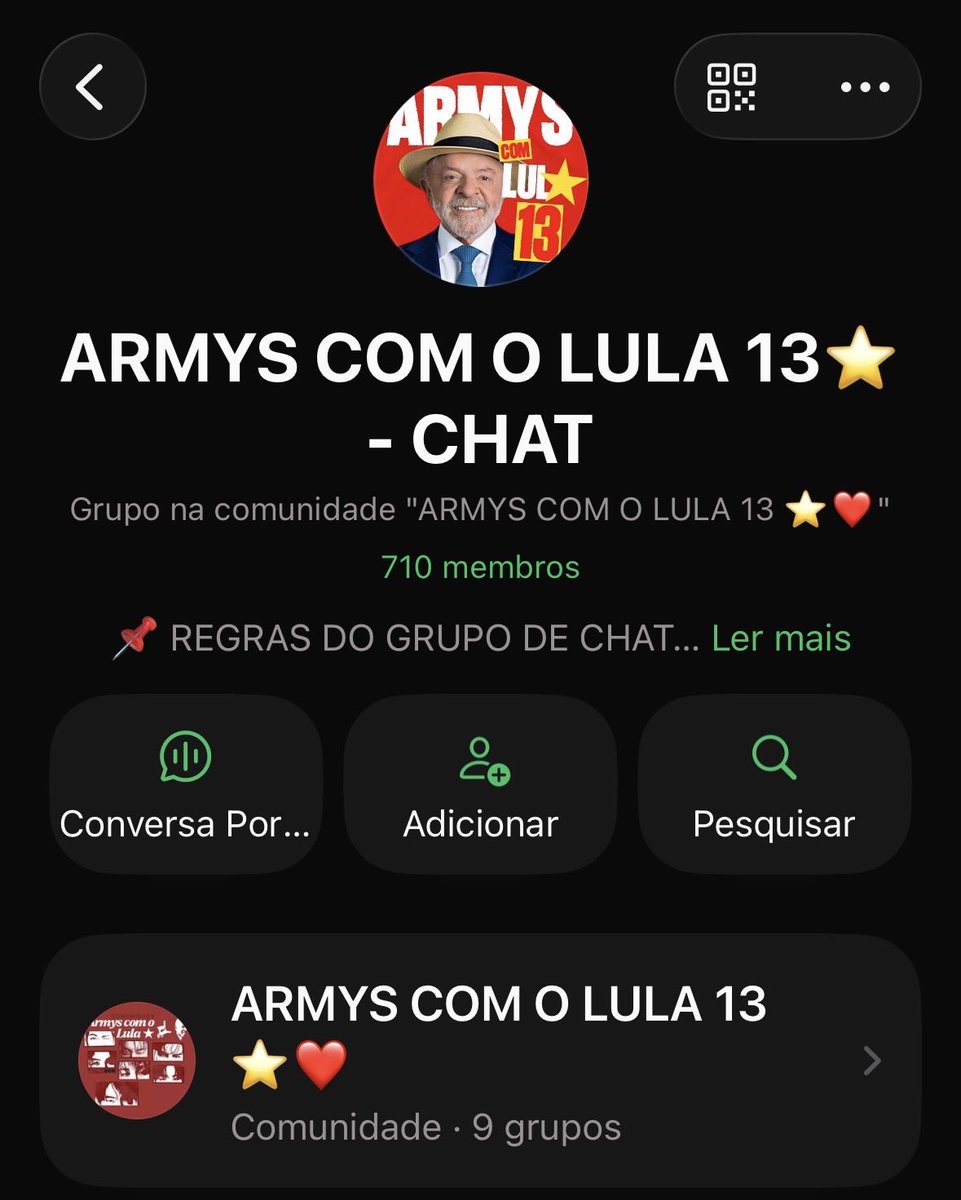 ARMYSCOMOLULA's tweet photo. ❤️⭐️ Atenção ARMYS (e apoiadores do Lula no geral), estamos com um GRUPO no WhatsApp. Quer entrar? Chama a gente na DM 💜🤝

#ARMYSCOMOLULA https://t.co/MjIW3sKVMB
