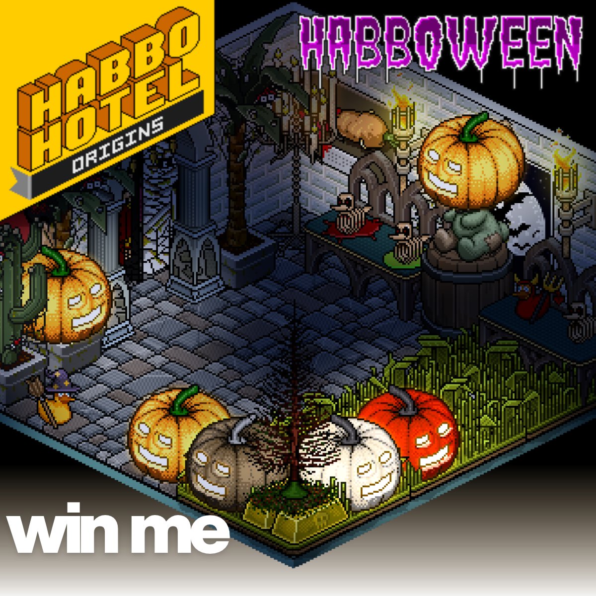 OriginsMatthew's tweet photo. to celebrate the launch of @HabboOrigins Keystone Public Beta I'm giving one of you the chance to win this ENTIRE ROOM!

That's right - if you've just joined this year and it's your first Habboween you could nab up some of these never to be released again CLASSICS by getting involved! (And of course if you're an old soul, you're more than welcome to shoot your shot!)

Just make sure you:
- Follow @HabboOrigins and @OriginsMatthew 
- Like & Share this post
- Tag a Habboween fan in the comments!

One winner will be drawn at random this Sunday night! So keep your eyes peeled!

Big thank you to @HabboHowl for helping with the giveaway items <3 <3