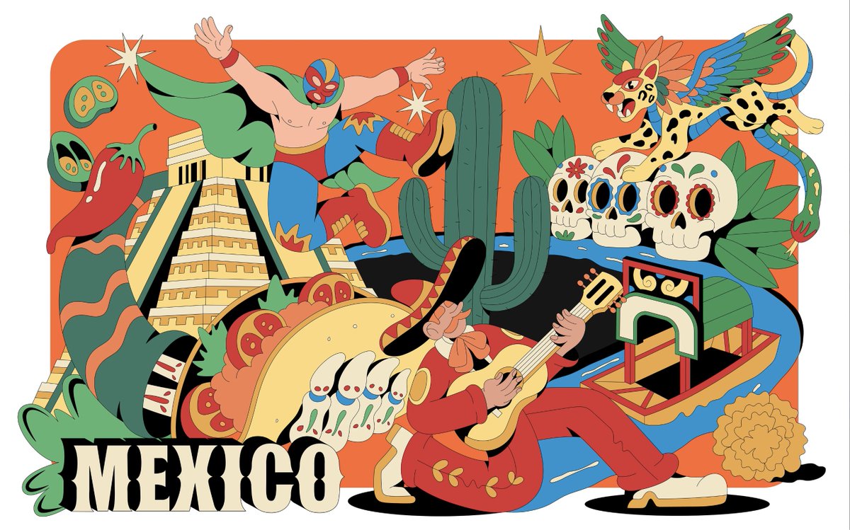 Behance's tweet photo. For everyone who still thinks about the places they've traveled to. 🫶 Ana Moreno turns memories of Mexico, New York and Japan into illustrations made to be worn, carried and kept close. https://t.co/vyPcbckE1W