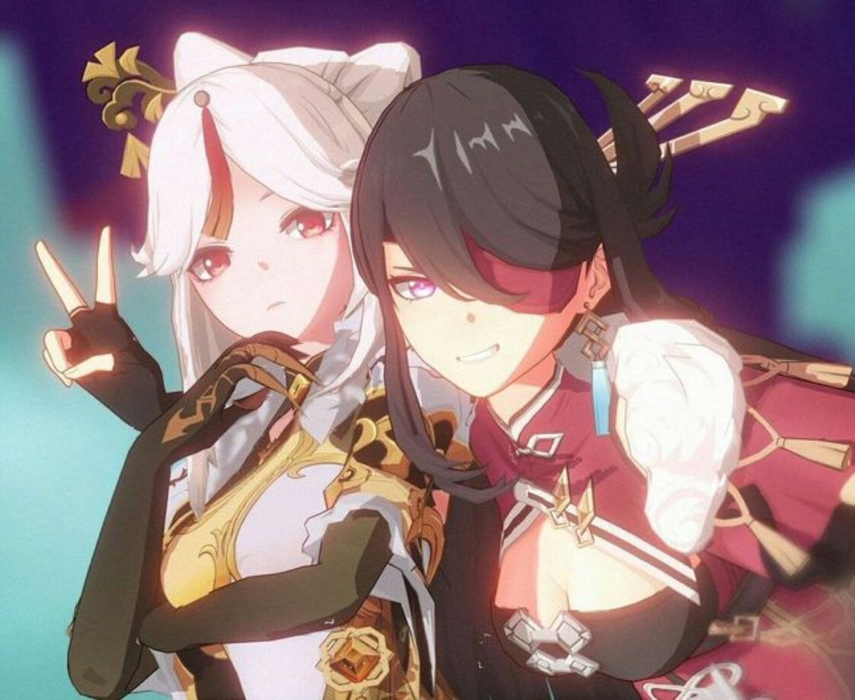 ksyushuh's tweet photo. Happy international lesbian day  to all the genshin women !! https://t.co/cQPZaF8jwu