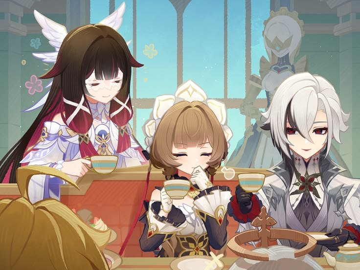 ksyushuh's tweet photo. Happy international lesbian day  to all the genshin women !! https://t.co/cQPZaF8jwu