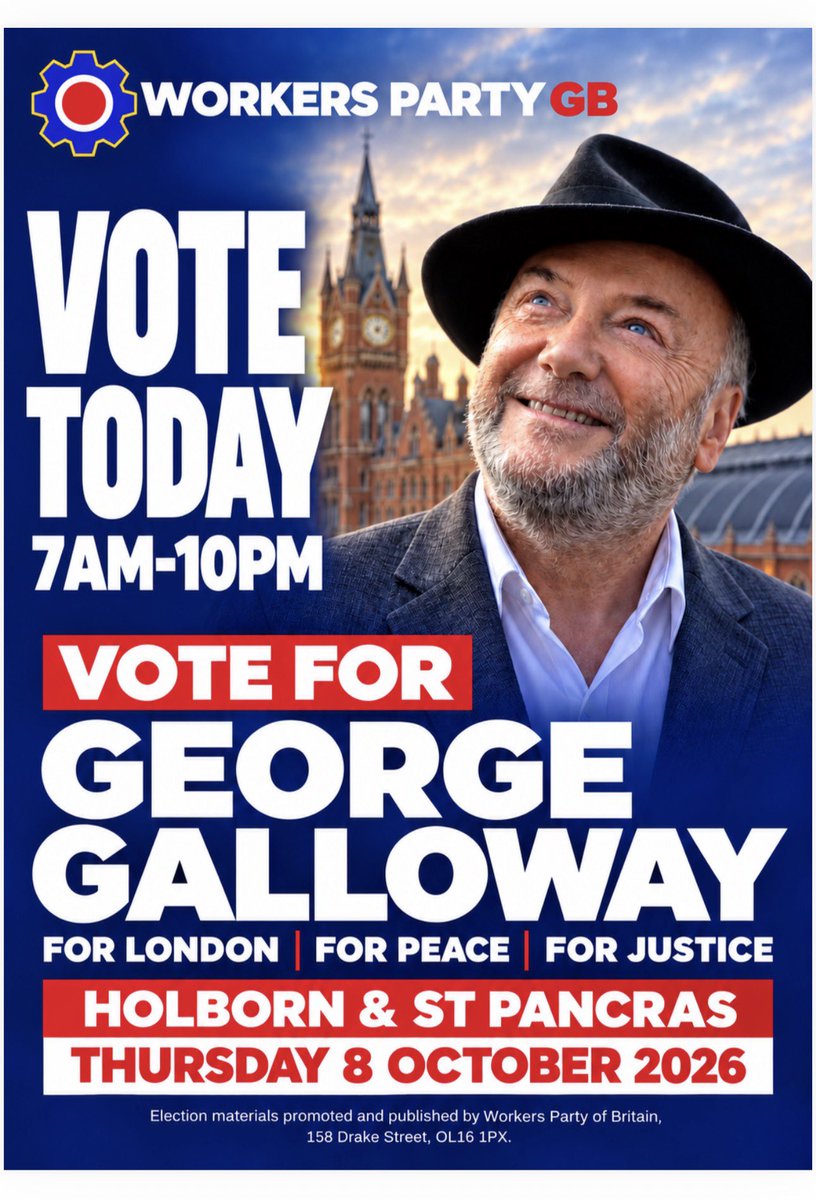 WPB_IslingtonN's tweet photo. @niltonsw1 Vote @georgegalloway #HolbornAndStPancras https://t.co/i4aIASJ8Ts