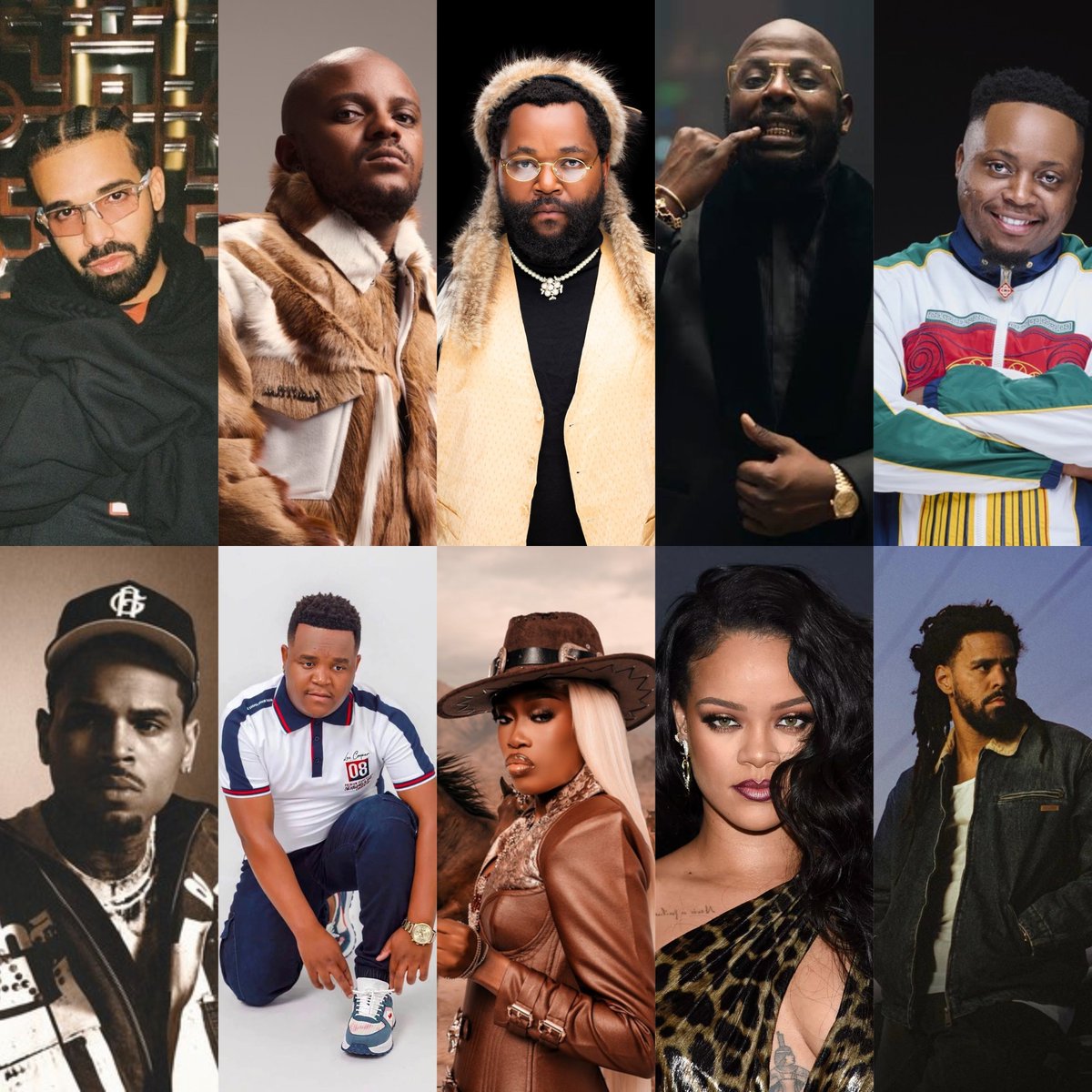 2022AFRICA's tweet photo. The Most Streamed Artist on SA🇿🇦 Spotify on 7 October 2026

1. Drake 
2. Kabza De Small 
3. Sjava 
4. DJ Maphorisa 
5. Kelvin Momo 
6. Chris Brown 
7. Inkos'yamagcokama 
8. Thatohatsi 
9. Rihanna 
10. J.Cole https://t.co/zk8dInGxUF