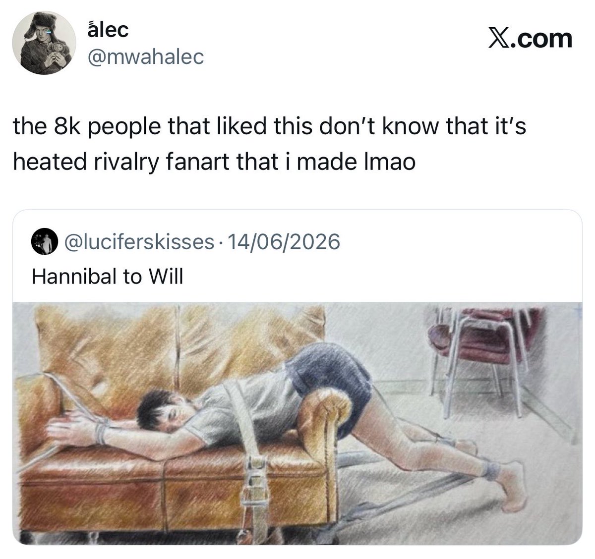 mwahalec's tweet photo. finally drawing hollanov x hannigram. thinking about this https://t.co/eCmoRb8qcl