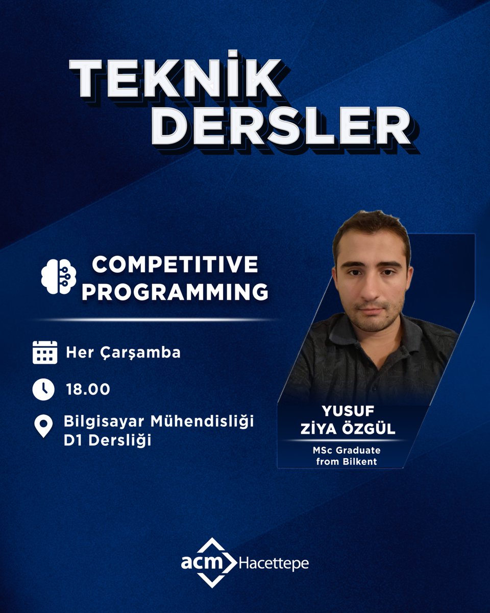 acmhacettepe's tweet photo. 📍 Derslerin kayıt formuna biomuzdaki linkten
ulaşabilirsiniz.
⏳ Son Kayıt: 11 Ekim, 23:59
📌Kontenjanlar sınırlı, kaçırma!
✅Derslere düzenli katılım sağlayanlara katılım belgesi verilecektir!
#acmhacettepe #teknikders #python #java #C #blender3d
#yazilim #kod #modelleme https://t.co/6Ciwali4ND