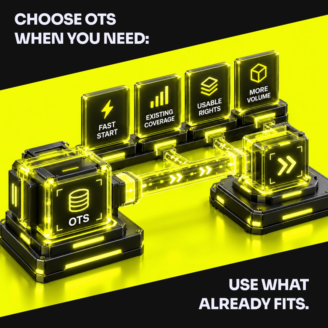 AIxBlock's tweet photo. The first question in data sourcing should not be:
“Should we buy OTS data or run a custom collection?”

Start with the gap.

OTS DATA is useful when:
• you need to move quickly
• existing coverage is close to the target
• licensing and permitted use fit the project
• you need benchmark, pre-training, or additional volume

CUSTOM COLLECTION is useful when:
• the scenario is specific
• speaker, device, environment, or domain requirements are tightly defined
• metadata or annotation requirements are unique
• consent, storage, or delivery controls need to follow a project-specific workflow

HYBRID is often the practical middle:
1. use existing data to establish a baseline
2. identify what is missing
3. collect only the uncovered segments

That turns the sourcing decision from a preference into a coverage decision.

The buyer question is:
What is missing — volume, conditions, labels, rights, or control?

AIxBlock supports OTS and custom data programs across speech, text, audio, video, and specialized datasets.
#AIData #DataProcurement #SpeechAI #EnterpriseAI #DataQuality