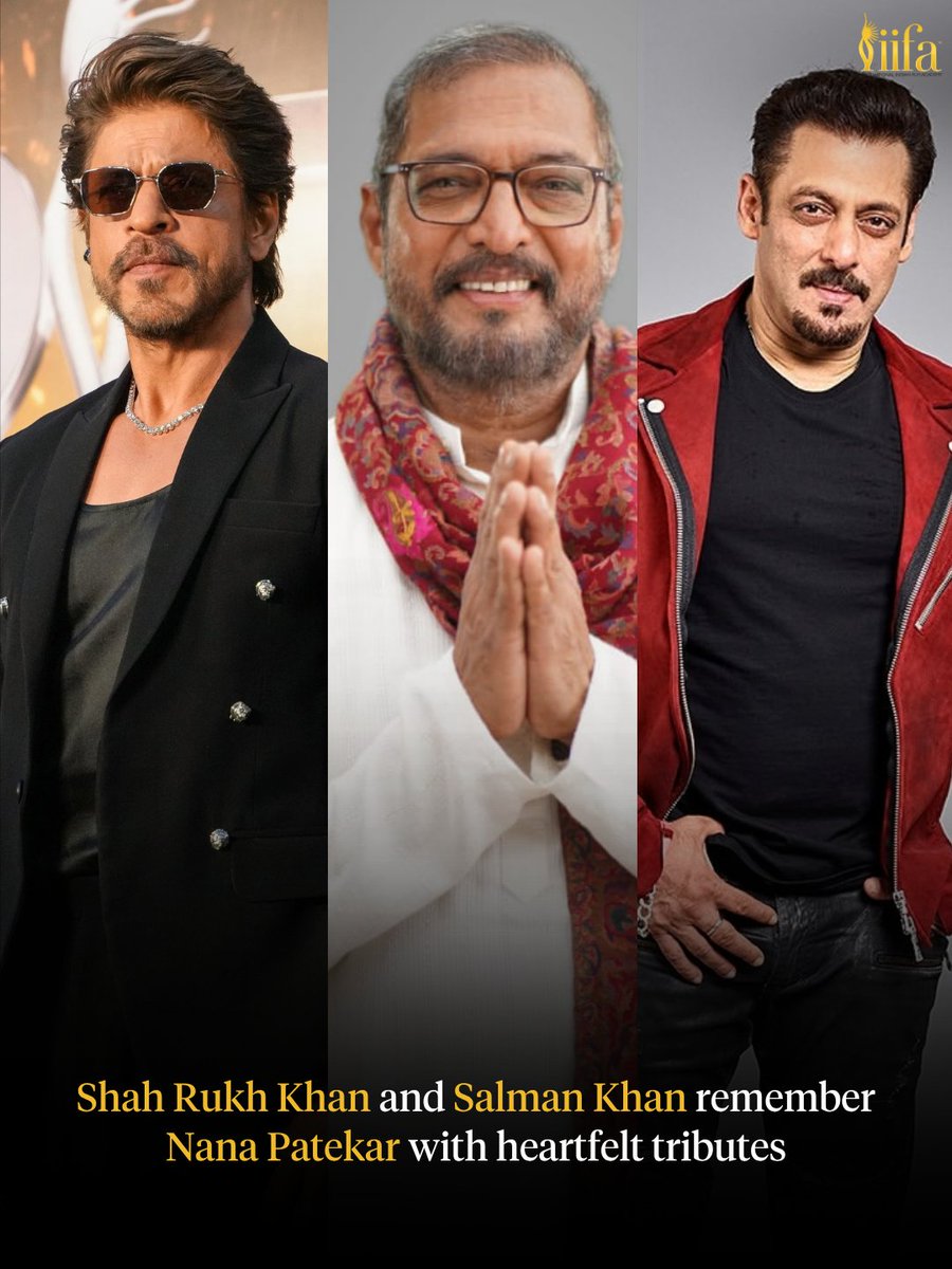 IIFA's tweet photo. Shah Rukh Khan and Salman Khan pay tribute to Nana Patekar, sharing heartfelt words and cherished memories of the legendary actor ✨ Swipe to see.

#IIFA #Bollywood #NanaPatekar #ShahRukhKhan #SalmanKhan

[IIFA, Bollywood, Bollywood Legend, Nana Patekar, Shah Rukh Khan, Salman Khan, Remembering, viral]