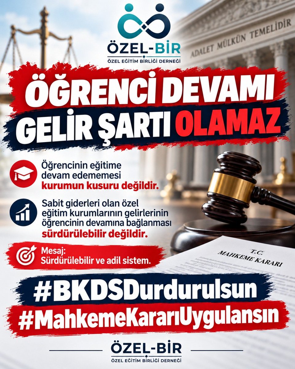 MEHMETT18251424's tweet photo. Yargı karar verdi: DURDURULSUN. Karar uygulansın, hukuk işletilsin.
 Özel eğitimde kaybedilen her dakika çocuğumuzdan gidiyor. Bu mücadele kurumların değil, özel çocukların ve ailelerin geleceği içindir.

@tcmeb @adalet_bakanlik
#BKDSDurdurulsun #MahkemeKararıUygulansın https://t.co/Ub04ckWlLa